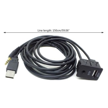 Панель USB-порта Адаптер AUX USB-удлинителя 3,5 мм
