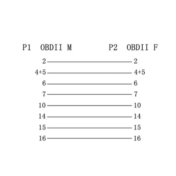 АДАПТЕР УДЛИНИТЕЛЬНОГО КАБЕЛЯ OBD 2 II УДЛИНЕНИЕ 60см