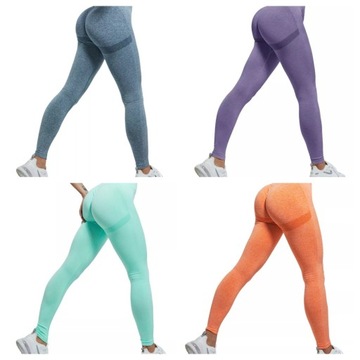 Legginsy damskie Leginsy sportowe damskie Push Up imitacja skóry długa