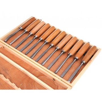 стамески столярные по дереву, набор, 12 шт.