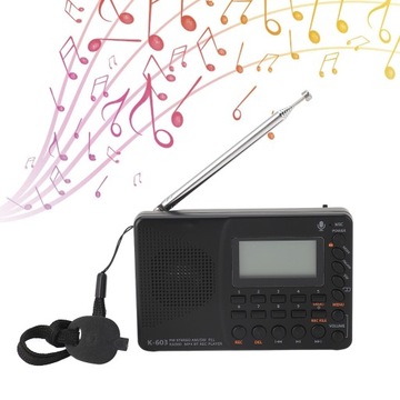 K?603 FM/AM/SW Радио Многофункциональное портативное маленькое радио со стереодинамиком