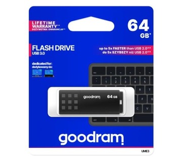 Pendrive Goodram 64GB UME3 USB 3.0 czarny 60MB/s