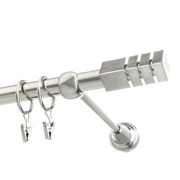 ОДИНАРНЫЙ МЕТАЛЛИЧЕСКИЙ КАРДИНС 19ММ С СЕРЕБРЯНЫМ ГЛЯНЦЕМ С ЭФФЕКТОМ СТАЛИ, 120см НАБОР