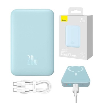 BASEUS MAGNETYCZNY POWER BANK KABEL USB-C 10000MAH 20W POWERBANK MAGSAFE