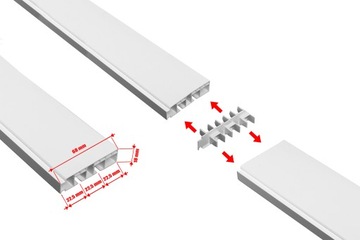 КАРИДЕН с крышкой, 2-х направляющий потолочный рельс из ПВХ 400