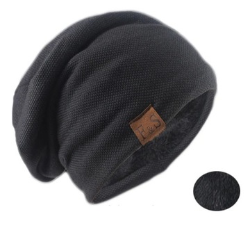 ZIMOWA CZAPKA SMERFETKA OCIEPLANA CIEPŁA BEANIE UNISEX