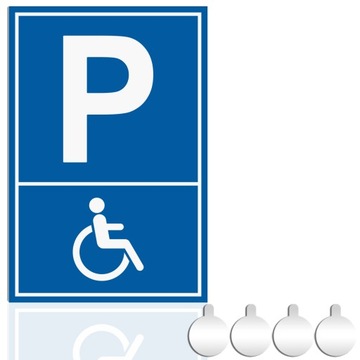 Tabliczka PCV PARKING DLA NIEPEŁNOSPRAWNYCH 30x20 Druk UV + przylepce