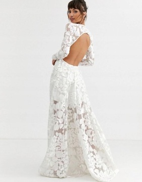 Asos Edition fhc PLECY SUKNIA HAFT ODKRYTE ŚLUBNA S XXC