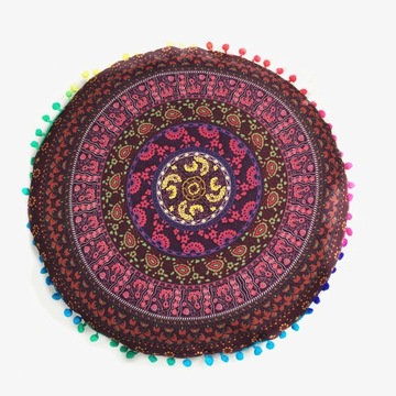 Duża okrągła poszewka na poduszkę Mandala