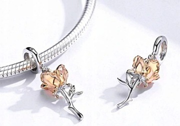 CHARMS KWIAT ZAWIESZKA CHARMS RÓŻA CHARMS URODZINY CHARMS ROCZNICA SREBRO