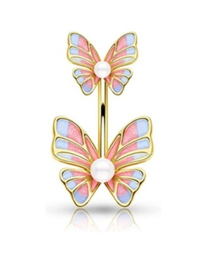 kolczyk piercing pępka stal chirurgiczna motyl