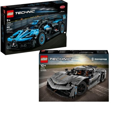 LEGO TECHNIC BOLID BUGATTI NIEBIESKI 42162 + WYŚCIGÓWKA Koenigsegg 42173