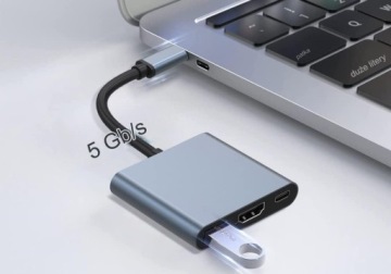 Адаптер 3-в-1 Bounn USB 3.1 Type C / HDMI(4K 30HZ) + USB3.0 + PD 100W