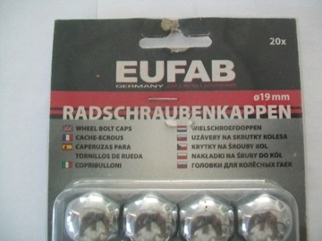 КРЫШКИ КОЛЕСНЫХ БОЛТОВ 19 ММ, ХРОМИРОВАННЫЕ