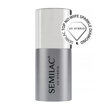 Semilac Top No Wipe Sparkle Diamond do Hybryd z Drobinkami 7ml