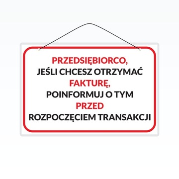 Tabliczka laminowana A5 PRZEDSIĘBIORCO JEŻELI