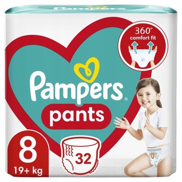 Pieluchomajtki Pampers Pants Rozmiar 8 32 szt.