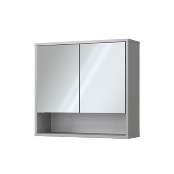 SZAFKA ŁAZIENKOWA Z LUSTREM WISZĄCA SZARA 70 x 65