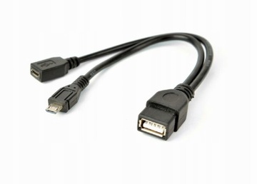 GEMBIRD Adapter OTG microUSB micro USB do telefonu tabletu + zasilanie