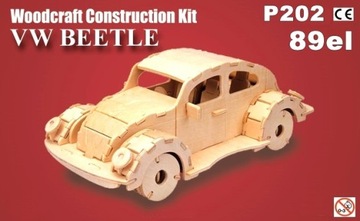 3D ДЕРЕВЯННЫЙ ПАЗЛ АВТОМОБИЛЬ VW BEETLE