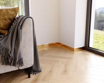 НАПОЛЬНАЯ ПЛАНКА F Плинтус, ЗОЛОТОЙ БЛЕСК, 10см