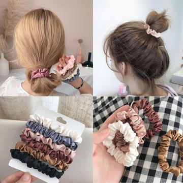 GUMKI DO WŁOSÓW MINI SCRUNCHIES 6 SZT GUMKA ZESTAW FROTKI KUCYKI