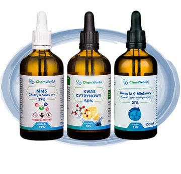 CDL / CDS ditlenk chloru| MMS 27% + kwas cytrynowy 50% + kwas mlekowy 21%