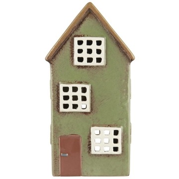 Latarenka domek na tealight Green Nyhavn brown door Ib Laursen
