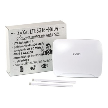 ZyXel LTE3316 router na SIM WiFi 4G LTE do 300Mb 2x agregacja pasm + anteny