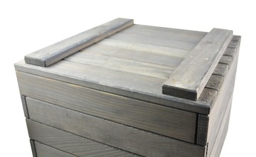 DREWNIANA DONICA SKRZYNKA SZARY 38 cm NA CHOINKĘ