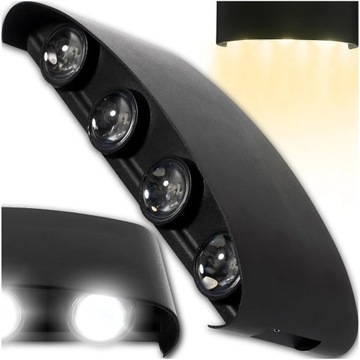 Lampa elewacyjna ścienna LED Kinkiet zewnętrzny ogrodowy GÓRA DÓŁ aluminium