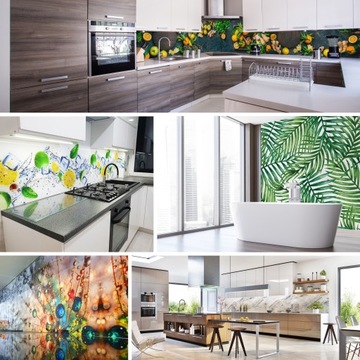 Панель из закаленного стекла 200х50 см БЕЛЫЙ И ЧЕРНЫЙ МРАМОР