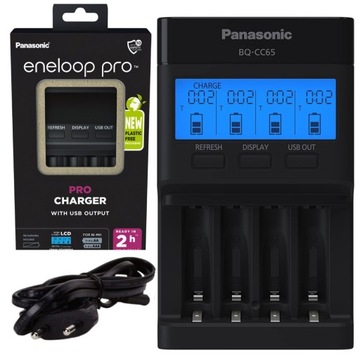 Ładowarka Akumulatorków Panasonic Eneloop BQ-CC65E ERP LCD Mikroprocesorowa