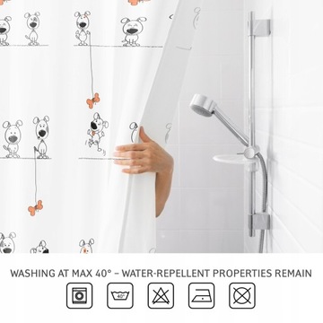 Tatkraft Funny Dogs текстильная занавеска для душа