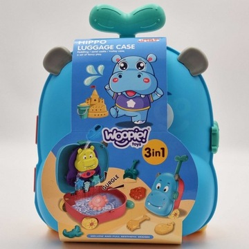 Zestaw do Piasku 3w1 Walizka Hipopotam Zabawka