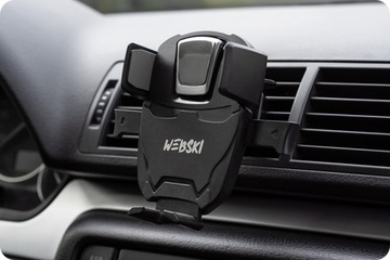 MOCNY SAMOCHODOWY UCHWYT ZACISKOWY NA TELEFON 360°
