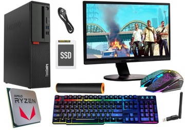 ZESTAW KOMPUTEROWY PC do GIER GAMINGOWY 4x3.70GHz 16/980GB SSD LED24 WIN10