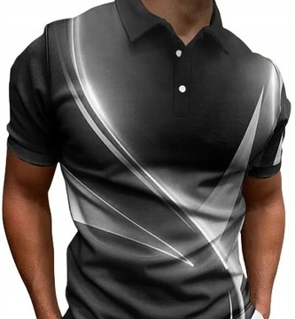 T-SHIRT MĘSKI KOSZULKA MĘSKA POLO WZÓR 3D ROZMIAR XL