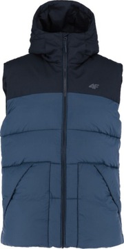 4F CIEPŁA KAMIZELKA Z KAPTUREM BEZRĘKAWNIK PUCHOWY 4F M151 GRANATOWY r. M