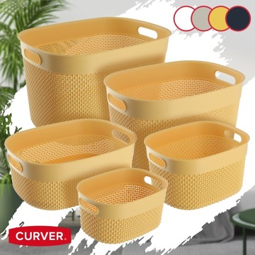 КОРЗИНА-КОНТЕЙНЕР CURVER 6Л ОРГАНАЙЗЕР ЖЕЛТЫЙ ЭКО