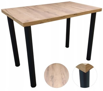 Stół Kuchenny Loft 100x60 Dąb Craft / Czarne nogi