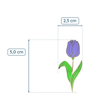 PINETS przypinka kwiat Tulipan cięty pozłacany 14K