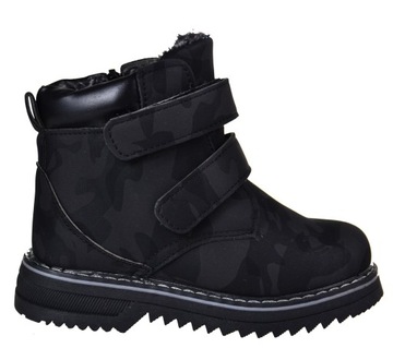 Детские зимние ботинки CAMO с застежкой-липучкой, черные r33
