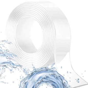 ДВУХСТОРОННЯЯ НАНОЛЕНТА, МНОГОКРАТНАЯ, ПРОЧНАЯ, ВОДОНЕПРОНИЦАЕМАЯ, ПРОЗРАЧНАЯ