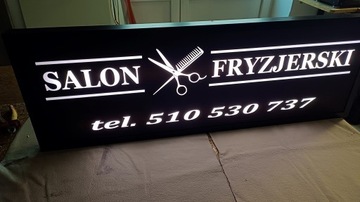 80x30 Baner kaseton reklama Salon Fryzjerski, salon kosmetyczny LED