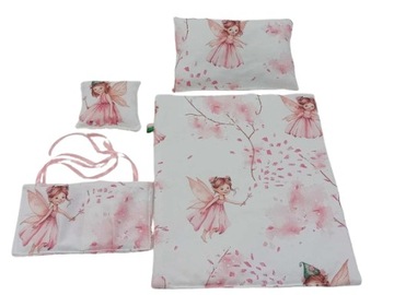 POŚCIEL DLA LALEK + ORGANIZER - DO WÓZKA, KOŁYSKI, ŁÓŻECZKA