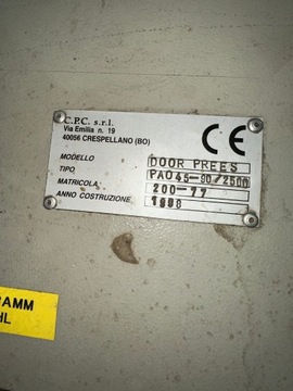 ПРЕСС Автоматический пресс для дверей, рам и т.п. типа КПК. ПАО 45-90/2500