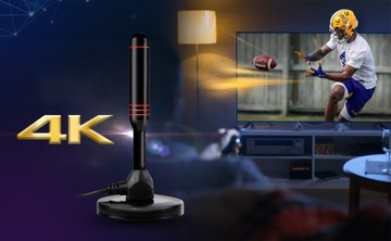 МОЩНАЯ АКТИВНАЯ ВНУТРЕННЯЯ АНТЕННА DVB-T2 FHD 4K MUX-8 LTE ТВ-УСИЛИТЕЛЬ МАГНИТ