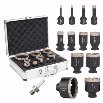 ZESTAW KORONKI DIAMENTOWE OTWORNICE DO GRESU M14