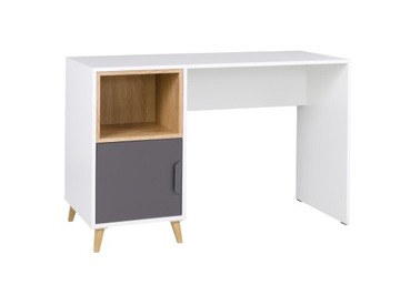 Biurko SZUFLADKI półki SZARY system JK 120 cm